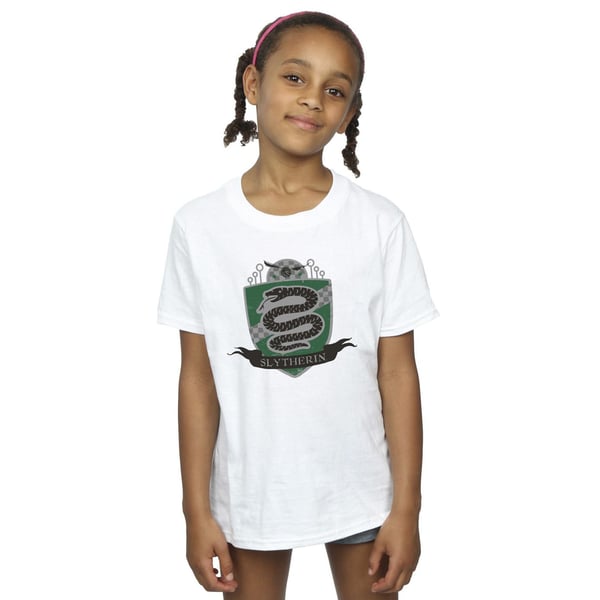 Harry Potter Girls Slytherin Chest Badge Cotton T-Shirt