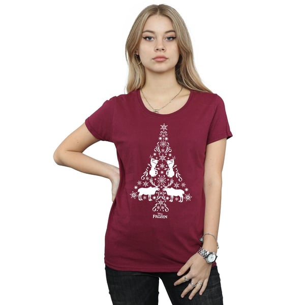 Disney Womens/Ladies Frozen Christmas Tree Cotton T-Shirt