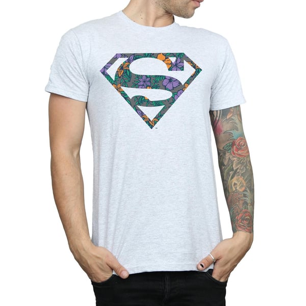 DC Comics Mens Superman Floral Logo 1 T-Shirt
