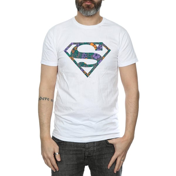 DC Comics Mens Superman Floral Logo 1 T-Shirt