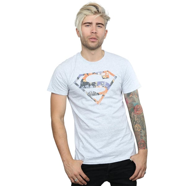 DC Comics Mens Superman Floral Logo 2 T-Shirt