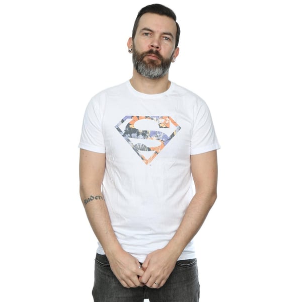 DC Comics Mens Superman Floral Logo 2 T-Shirt