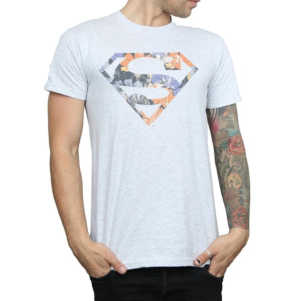 DC Comics Mens Superman Floral Logo 2 T-Shirt