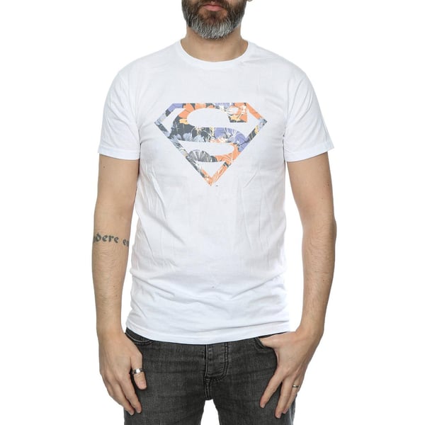 DC Comics Mens Superman Floral Logo 2 T-Shirt