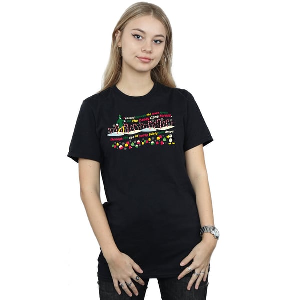 Elf Womens/Ladies Candy Cane Forest Cotton Boyfriend T-Shirt