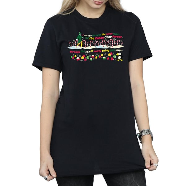 Elf Womens/Ladies Candy Cane Forest Cotton Boyfriend T-Shirt