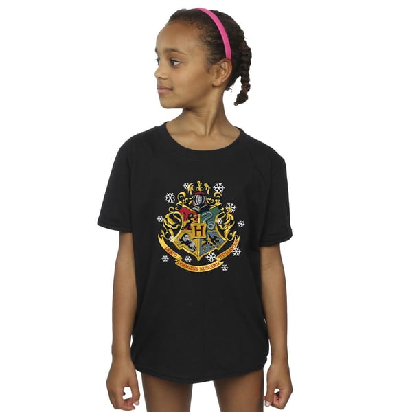 Harry Potter Girls Christmas Crest Cotton T-Shirt