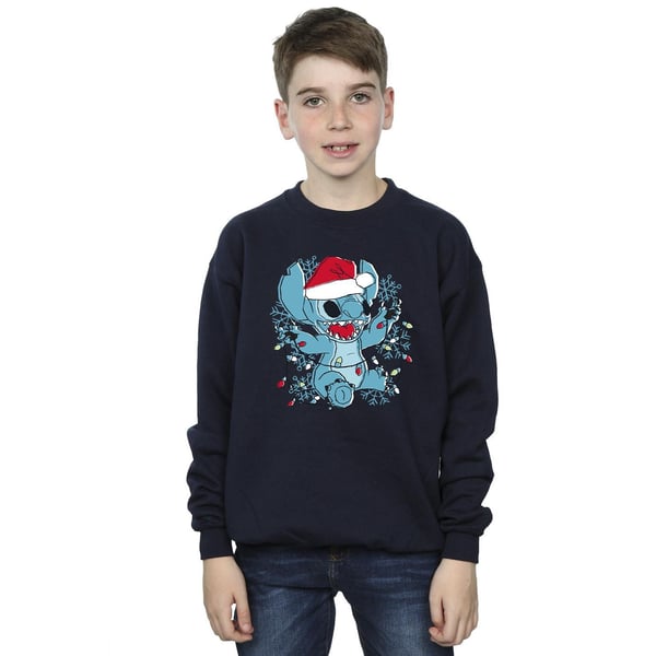 Disney Boys Lilo And Stitch Christmas Lights Sketch Sweatshirt
