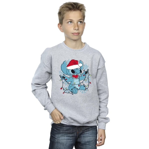 Disney Boys Lilo And Stitch Christmas Lights Sketch Sweatshirt