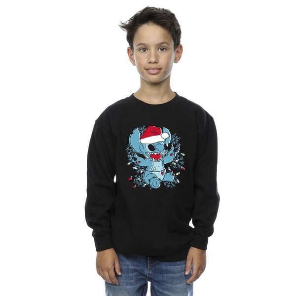 Disney Boys Lilo And Stitch Christmas Lights Sketch Sweatshirt