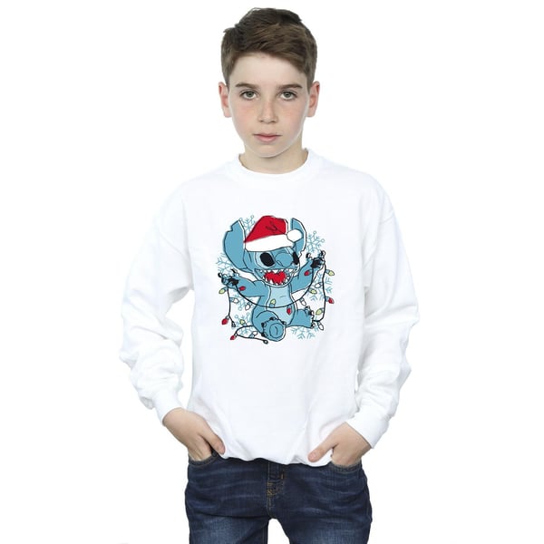 Disney Boys Lilo And Stitch Christmas Lights Sketch Sweatshirt
