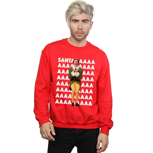 Elf Mens Buddy Santa Scream Sweatshirt
