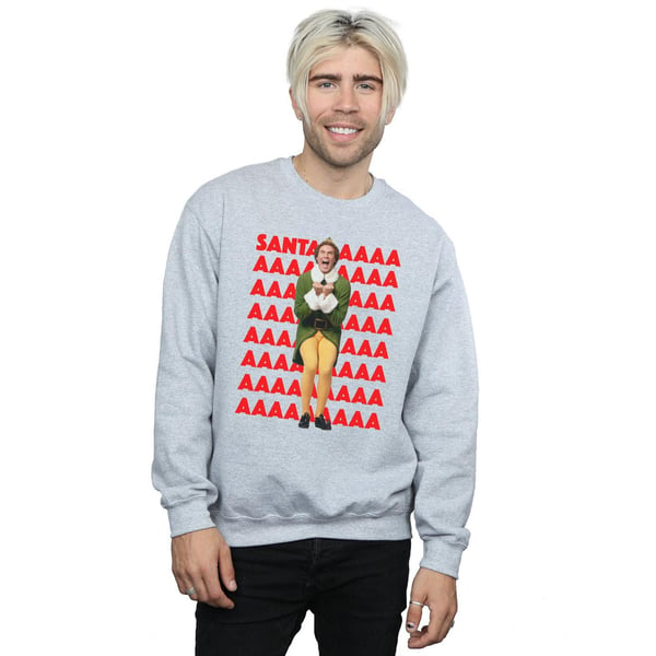 Elf Mens Buddy Santa Scream Sweatshirt