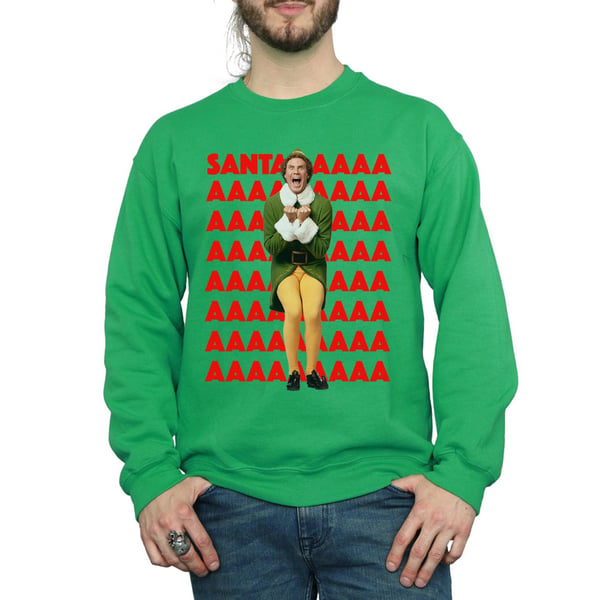 Elf Mens Buddy Santa Scream Sweatshirt