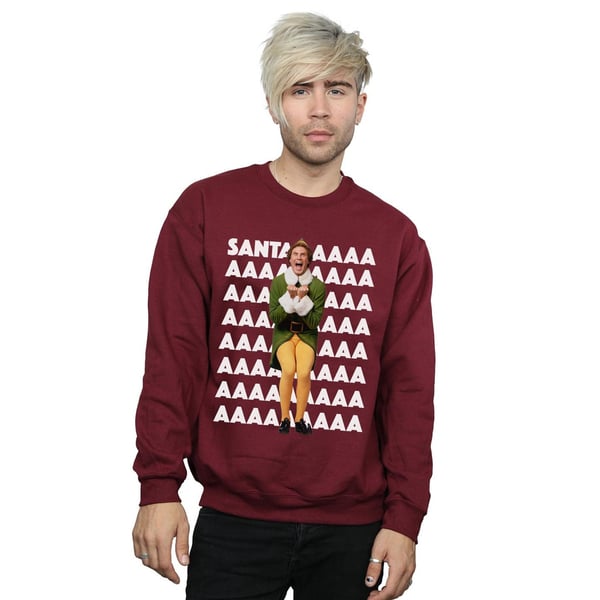Elf Mens Buddy Santa Scream Sweatshirt