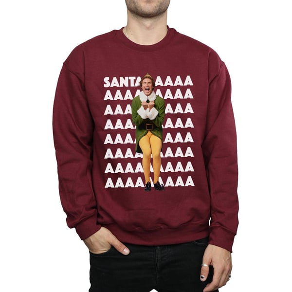 Elf Mens Buddy Santa Scream Sweatshirt