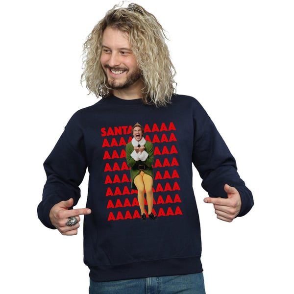 Elf Mens Buddy Santa Scream Sweatshirt