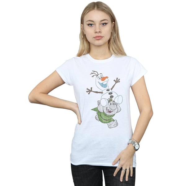 Disney Womens/Ladies Frozen Olaf And Troll Cotton T-Shirt