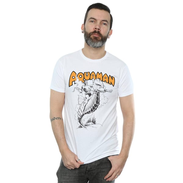 DC Comics Miesten Aquaman Mono Action Pose T-paita