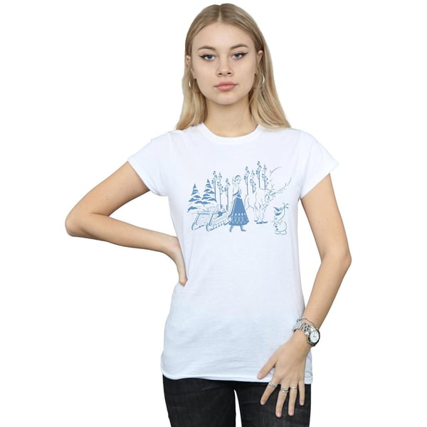 Disney Womens/Ladies Frozen Anna Sven And Olaf Cotton T-Shirt
