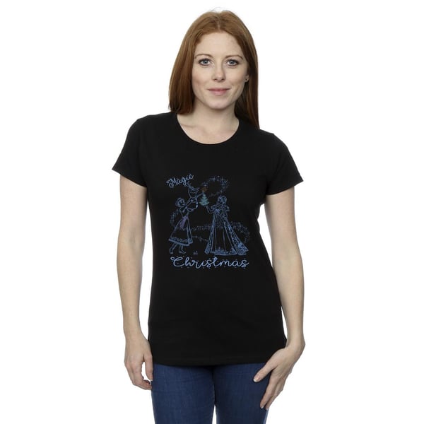 Disney Womens/Ladies Frozen Magic Christmas Cotton T-Shirt