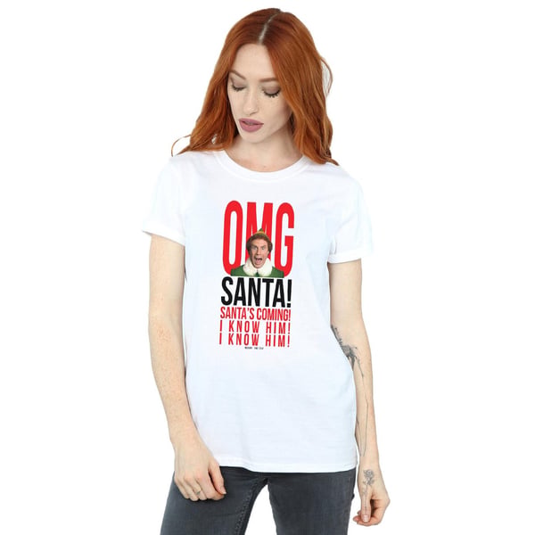 Elf Womens/Ladies OMG Santa I Know Him Cotton Boyfriend T-Shirt