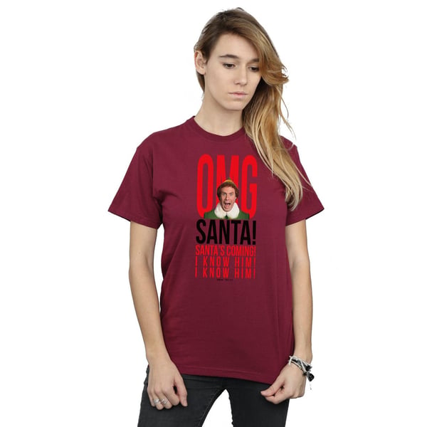 Elf Womens/Ladies OMG Santa I Know Him Cotton Boyfriend T-Shirt