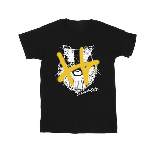 Harry Potter Girls Hufflepuff Pop Spray Cotton T-Shirt