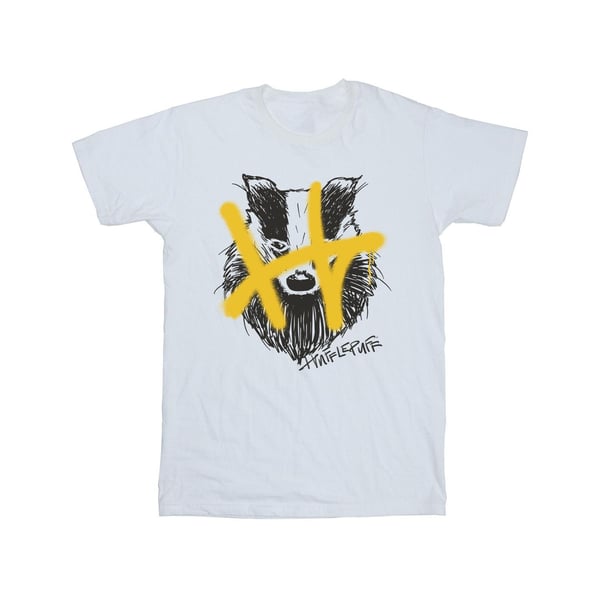 Harry Potter Girls Hufflepuff Pop Spray Cotton T-Shirt