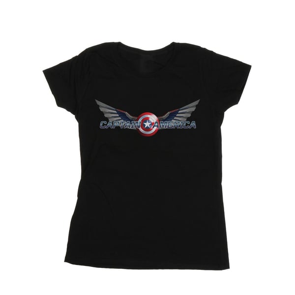 Marvel Dam/Kvinnor Falcon And The Winter Soldier Captain America Logotyp T-Shirt i Bomull