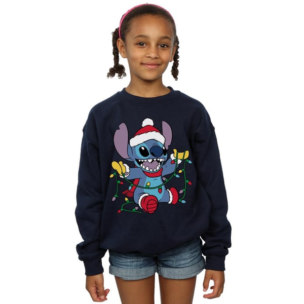 Disney Girls Lilo And Stitch Christmas Lights Sweatshirt