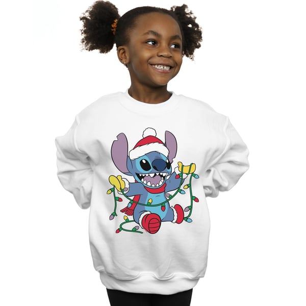 Disney Girls Lilo And Stitch Christmas Lights Sweatshirt