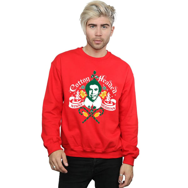 Elf Mens Headed Ninny Muggins Sweatshirt