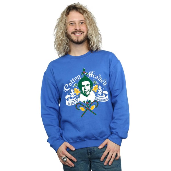 Elf Mens Headed Ninny Muggins Sweatshirt