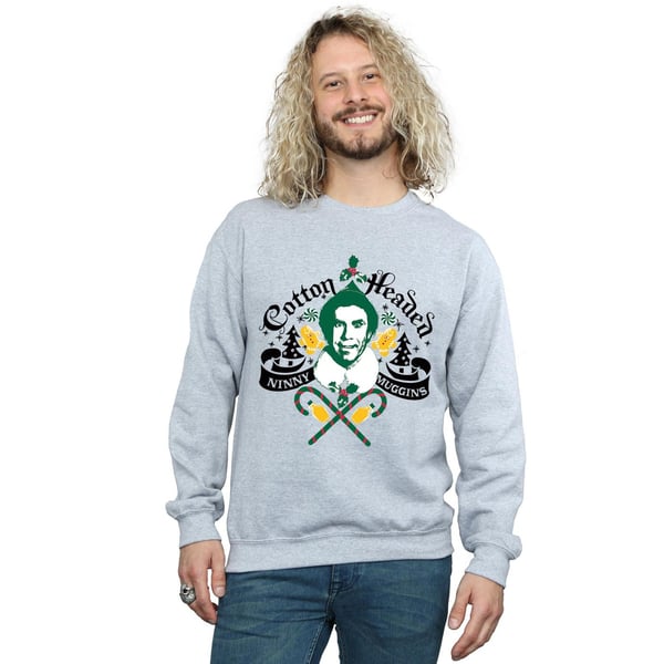 Elf Mens Headed Ninny Muggins Sweatshirt