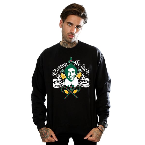 Elf Mens Headed Ninny Muggins Sweatshirt