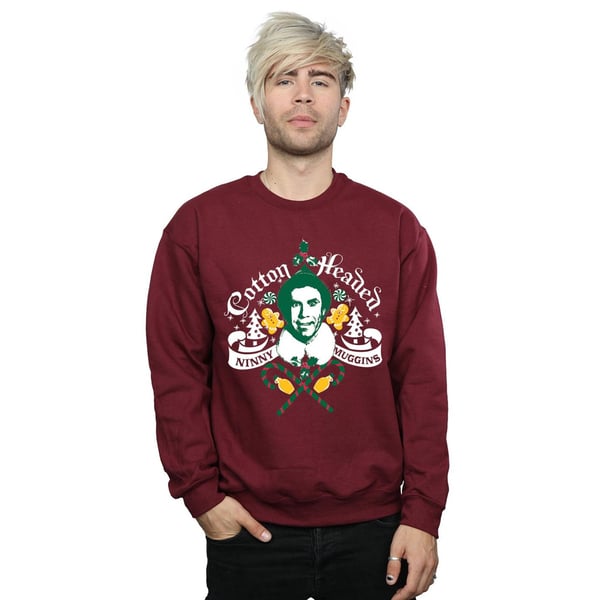Elf Mens Headed Ninny Muggins Sweatshirt