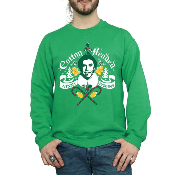 Elf Mens Headed Ninny Muggins Sweatshirt