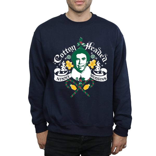 Elf Mens Headed Ninny Muggins Sweatshirt