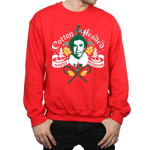 Elf Mens Headed Ninny Muggins Sweatshirt