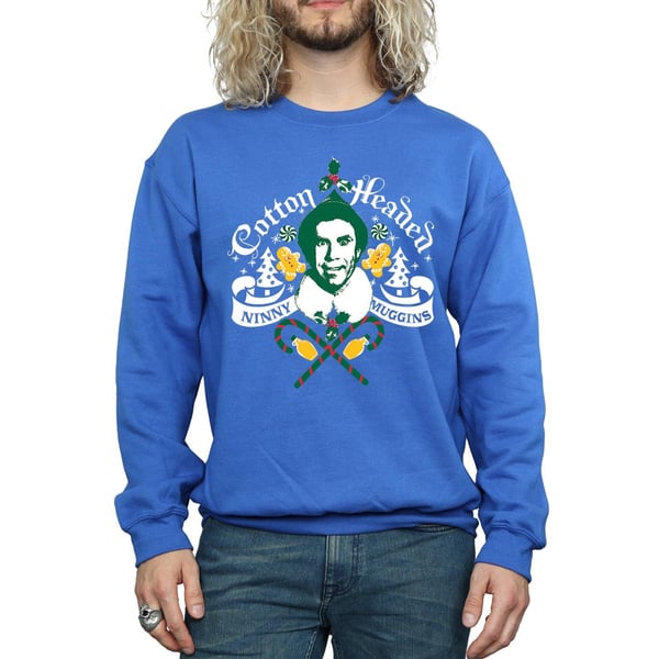 Elf Mens Headed Ninny Muggins Sweatshirt
