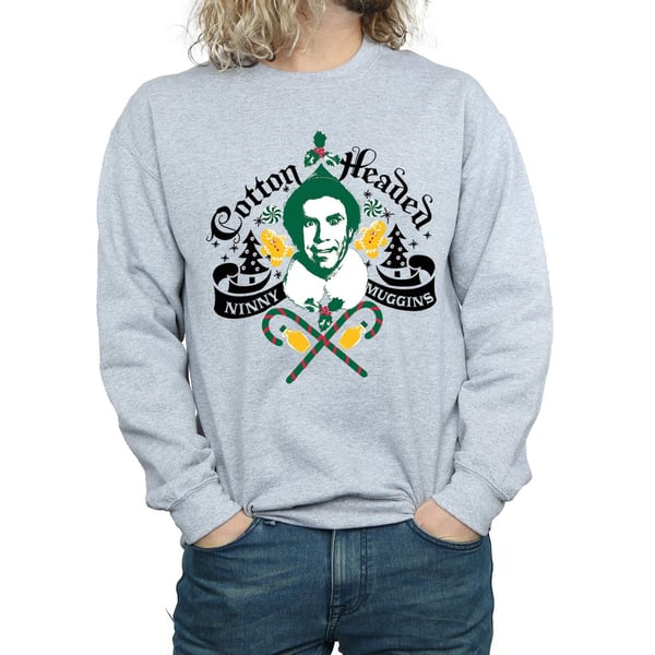 Elf Mens Headed Ninny Muggins Sweatshirt