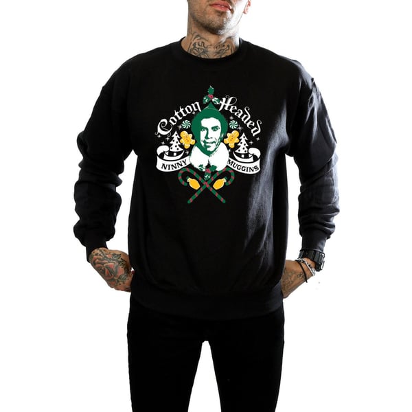 Elf Mens Headed Ninny Muggins Sweatshirt
