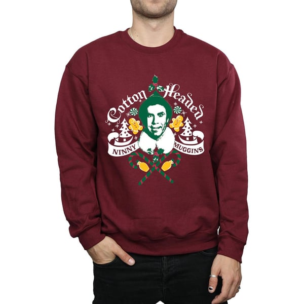 Elf Mens Headed Ninny Muggins Sweatshirt