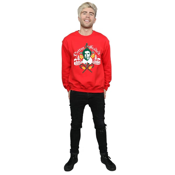 Elf Mens Headed Ninny Muggins Sweatshirt