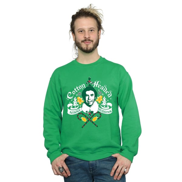Elf Mens Headed Ninny Muggins Sweatshirt