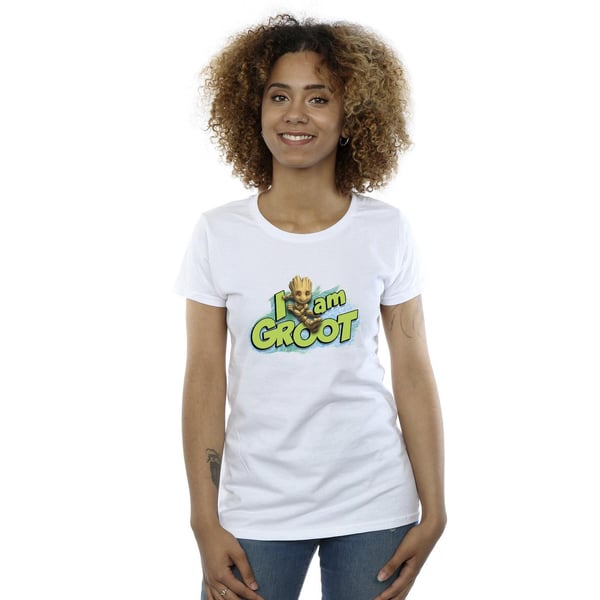 Marvel Womens/Ladies Guardians Of The Galaxy I Am Groot Jumping Cotton T-Shirt