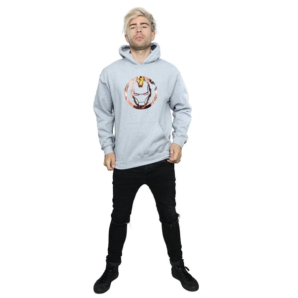 Marvel Mens Iron Man Montage Symbol Hoodie