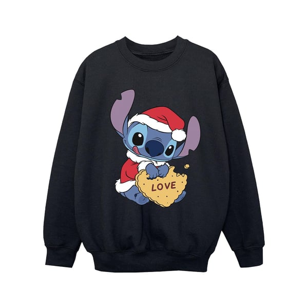 Disney Girls Lilo And Stitch Christmas Love Biscuit Sweatshirt