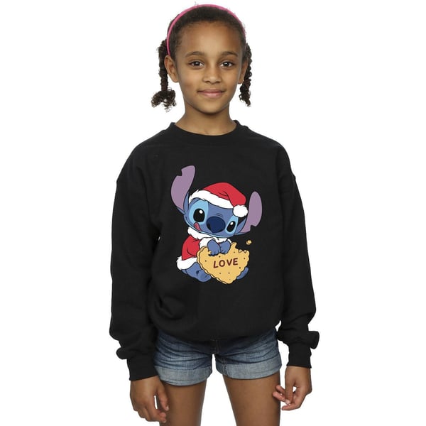 Disney Girls Lilo And Stitch Christmas Love Biscuit Sweatshirt